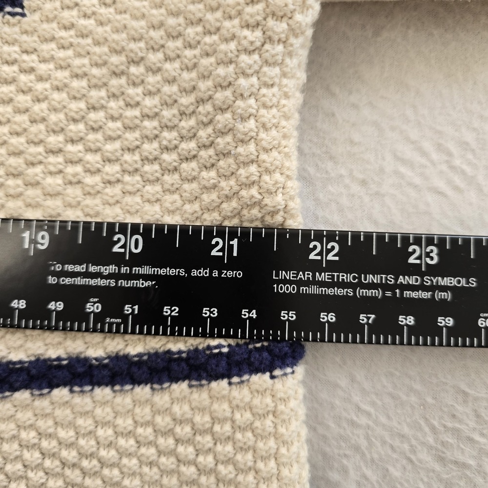 Natural Reflections Hooded Cardigan L Cream Blue Stripe Open Front Knit Boho.... - Picture 7 of 12